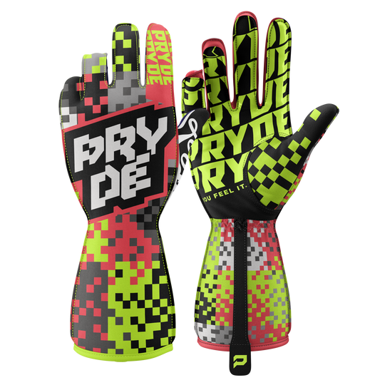 Suede Karting Gloves | Silicon Grip Racing Gloves | PRYDE