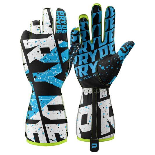 Toxic Grasp Racing Gloves | Cobalt Fusion Kart Gloves | PRYDE