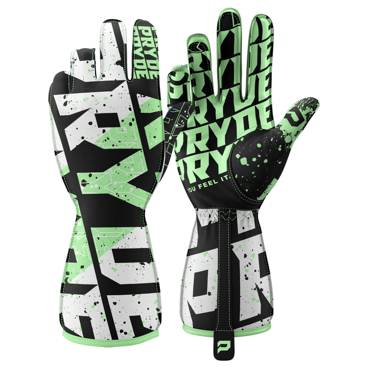 Electric Avocado Racing Gloves | Toxic Grasp Karting Gloves | PRYDE