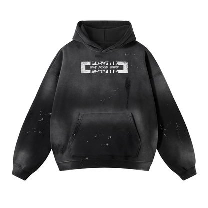 Always Fight. Vintage Wash Frayed Fleece Hoodie