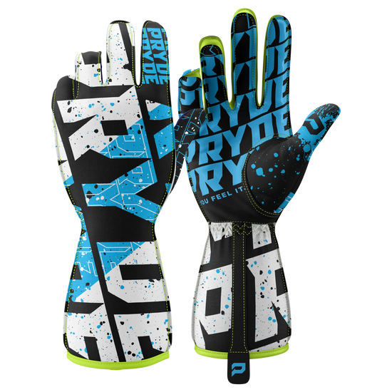 Toxic Grasp Racing Gloves | Cobalt Fusion Kart Gloves | PRYDE