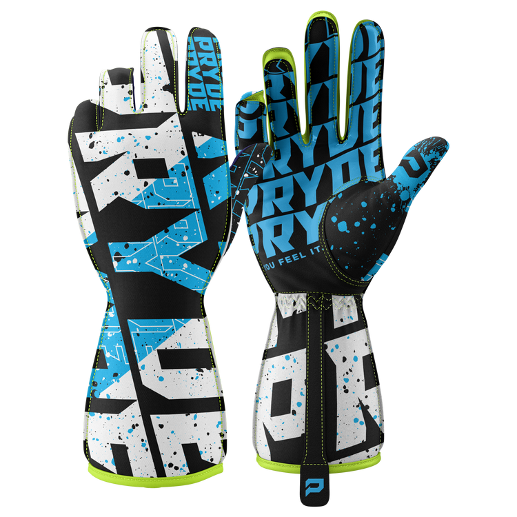 Toxic Grasp Racing Gloves | Cobalt Fusion Kart Gloves | PRYDE