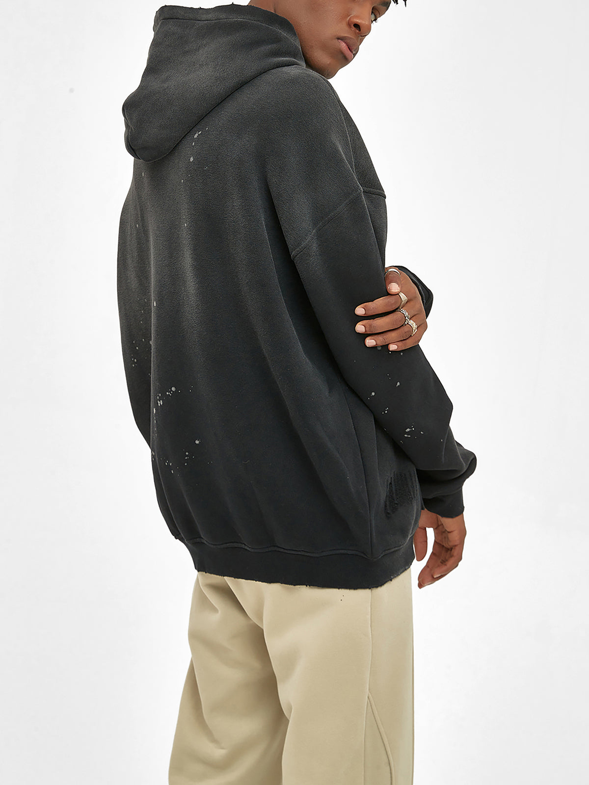 Always Fight. Vintage Wash Frayed Fleece Hoodie