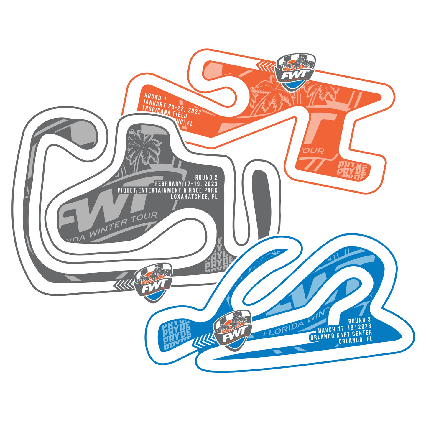 2023 FWT Track Map Stickers